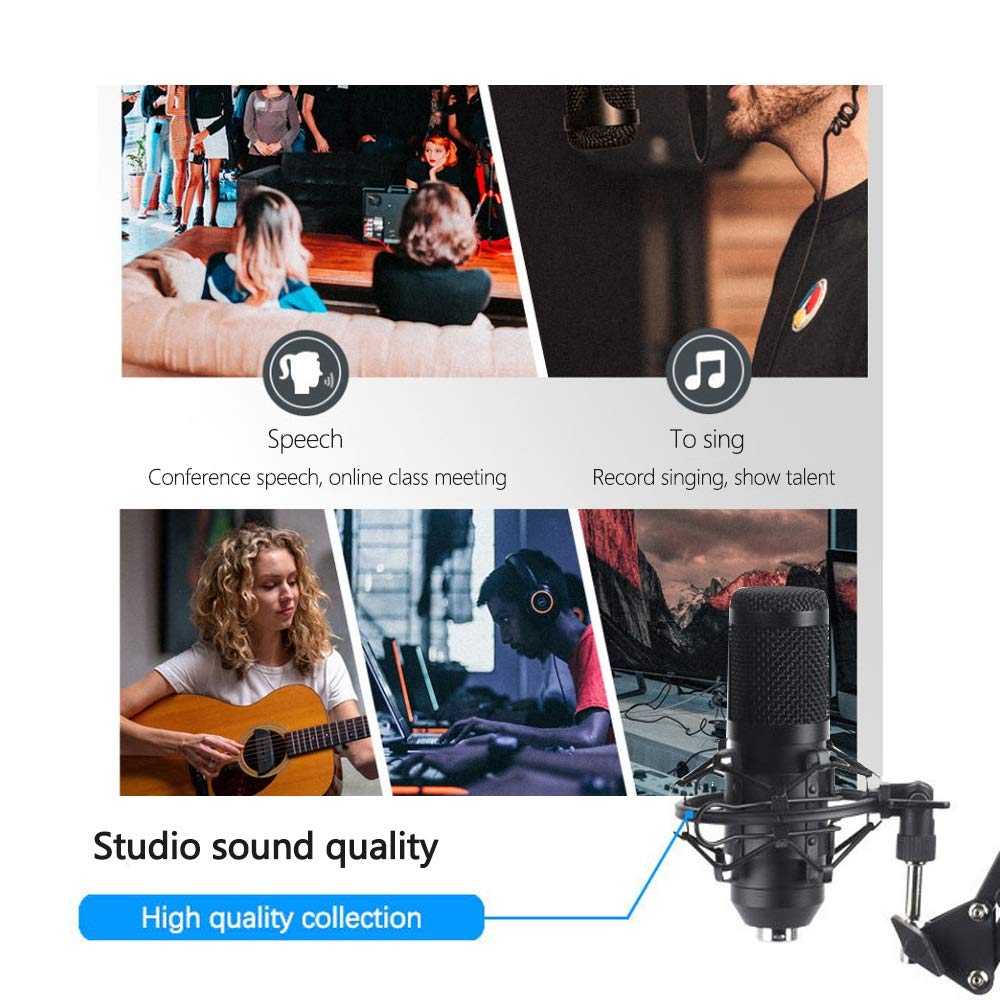 Condenser Microphone Computer USB Port Studio Microphone for pc Sound Card Professional Karaoke Microphones DJ Live Recording