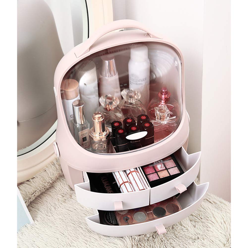 Beau Organisateur de Maquillage Présentoir Cosmétique Vanity de Grande Capacité pour Bijoux, Pinceaux de Maquillage, Rouges à Lèvres Hermétique