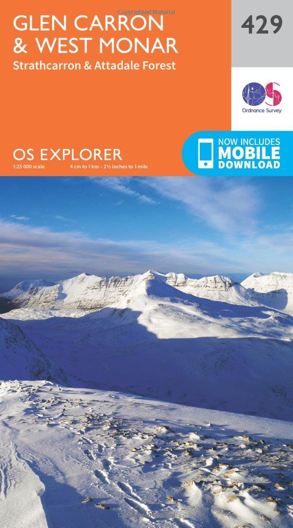 Glen Carron  West Monar Map  Strathcarron  Attadale Forest by Ordnance Survey