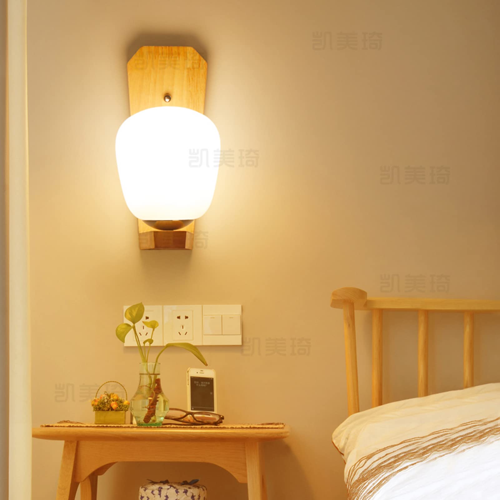 Modernes minimalistisches E27-Massivholz, LED-Deckenleuchte, Schlafzimmer-Nachttischlampe, kreatives Wohnzimmer-Gang-Treppen-Dekorationslicht