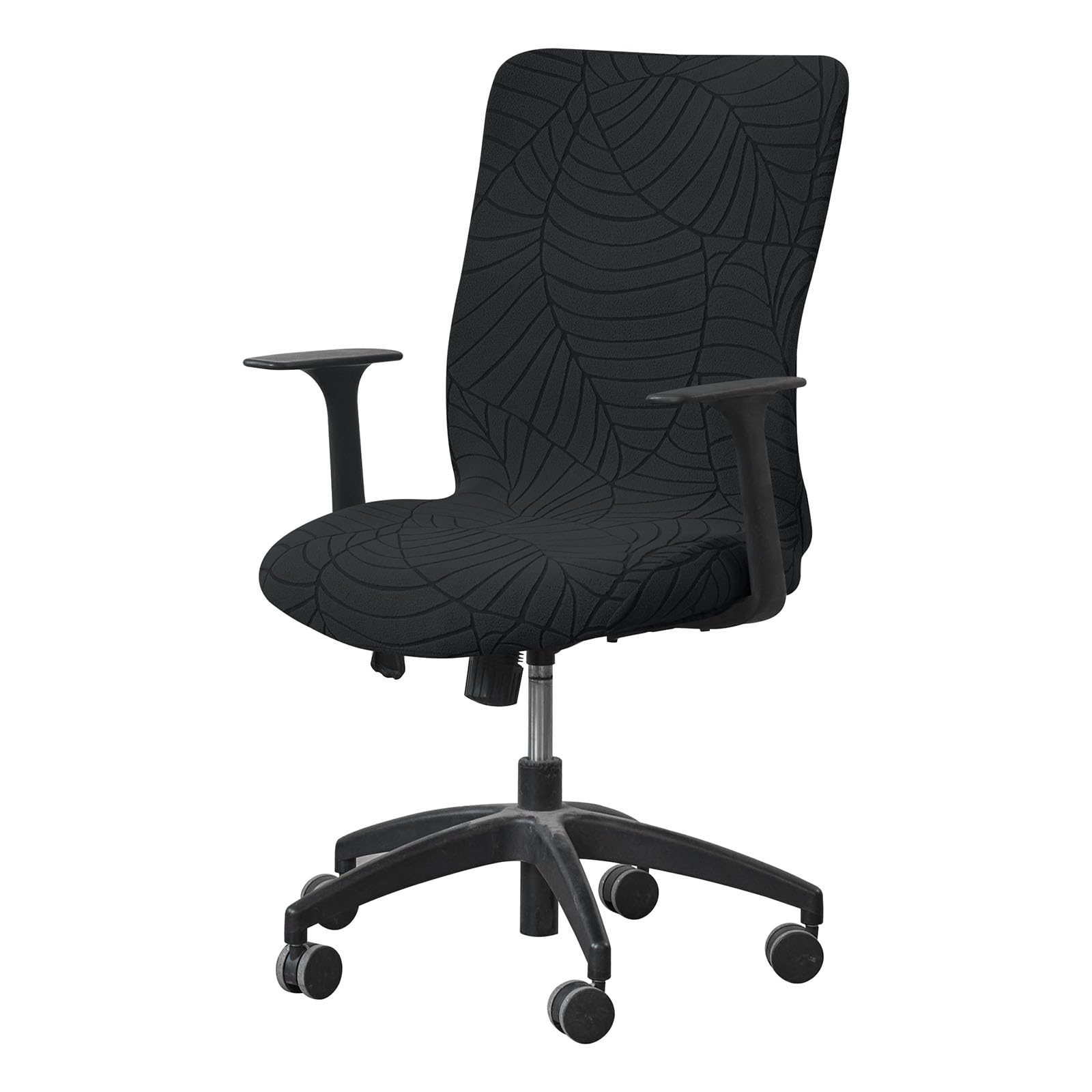 HACLEN Stretchy Rotating Chair Slipcover, Premium Soft Executive Chair Cover with Elastic Bottom, Non-Slip Washable Computer Chair Cover for Office Desk (dark gray,one size)