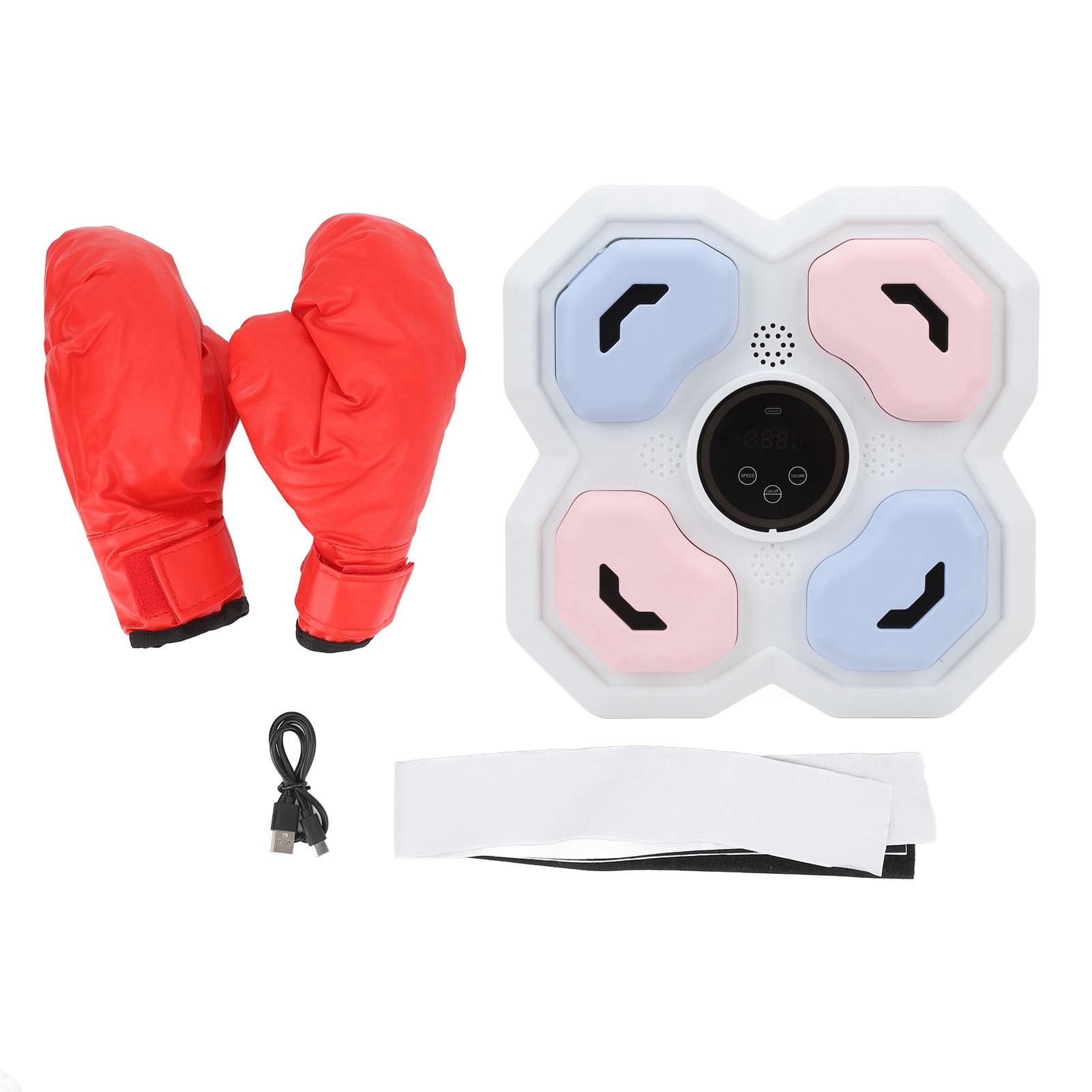 Cryfokt Máquina de Boxeo Musical, Entrenador de Boxeo Inteligente Bluetooth Montado en la Pared, Objetivo de Perforación Electrónico con Sincronización Dinámica de Música, Múltiples Modos de