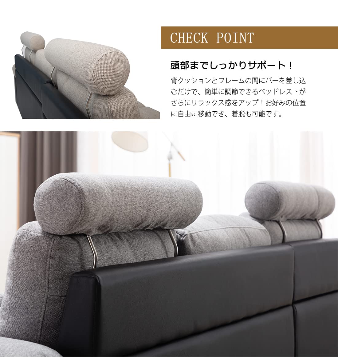 Amazon｜3人掛けカウチソファー 幅202cm コーナーソファー L字型