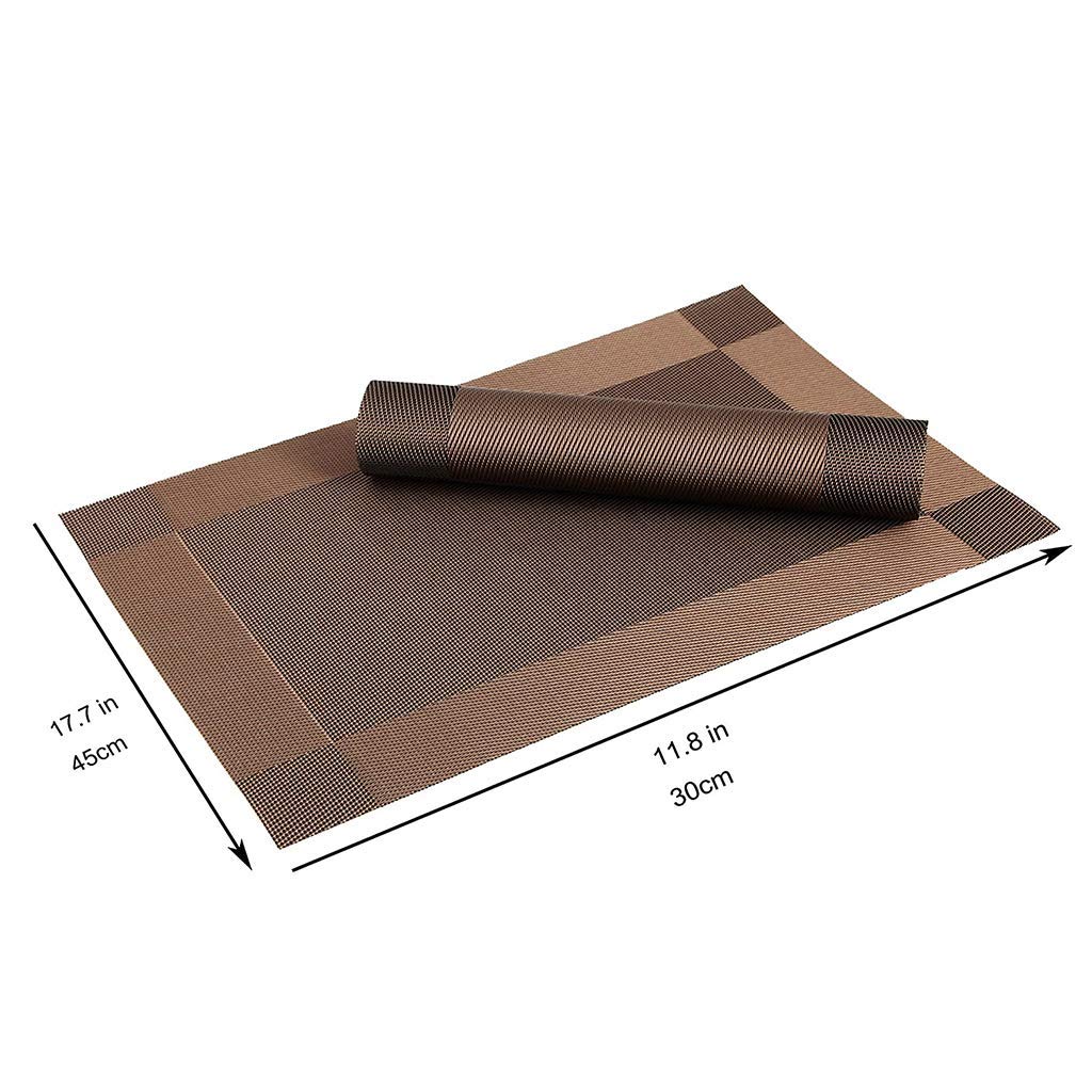 Manteles Individuales de PVC para el hogar, manteles Individuales de Mesa Antideslizantes Tejidos a Prueba de rasgaduras Lavables, decoración de Acción de Gracias, Mantel Impermeable, Juego de 6