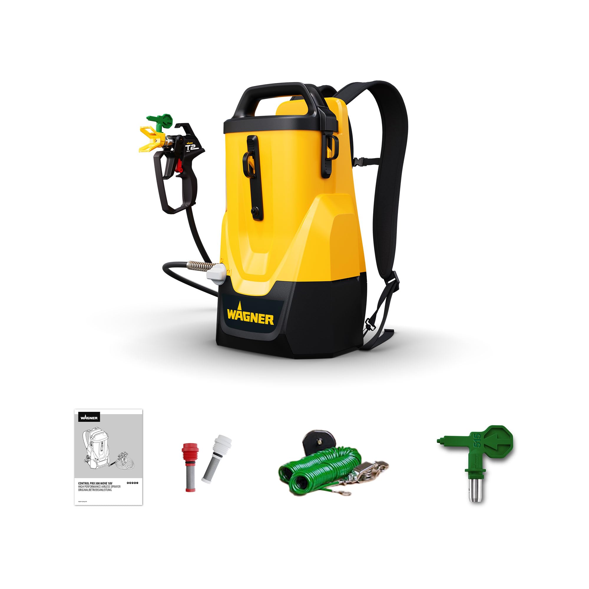 Cordless Paint Sprayer Control Pro 300 Move 18V Kit - Free and Flexible: as a Convenient Backpack, situated on The Ground or Carried with The Handle *incl. Battery and Charger*