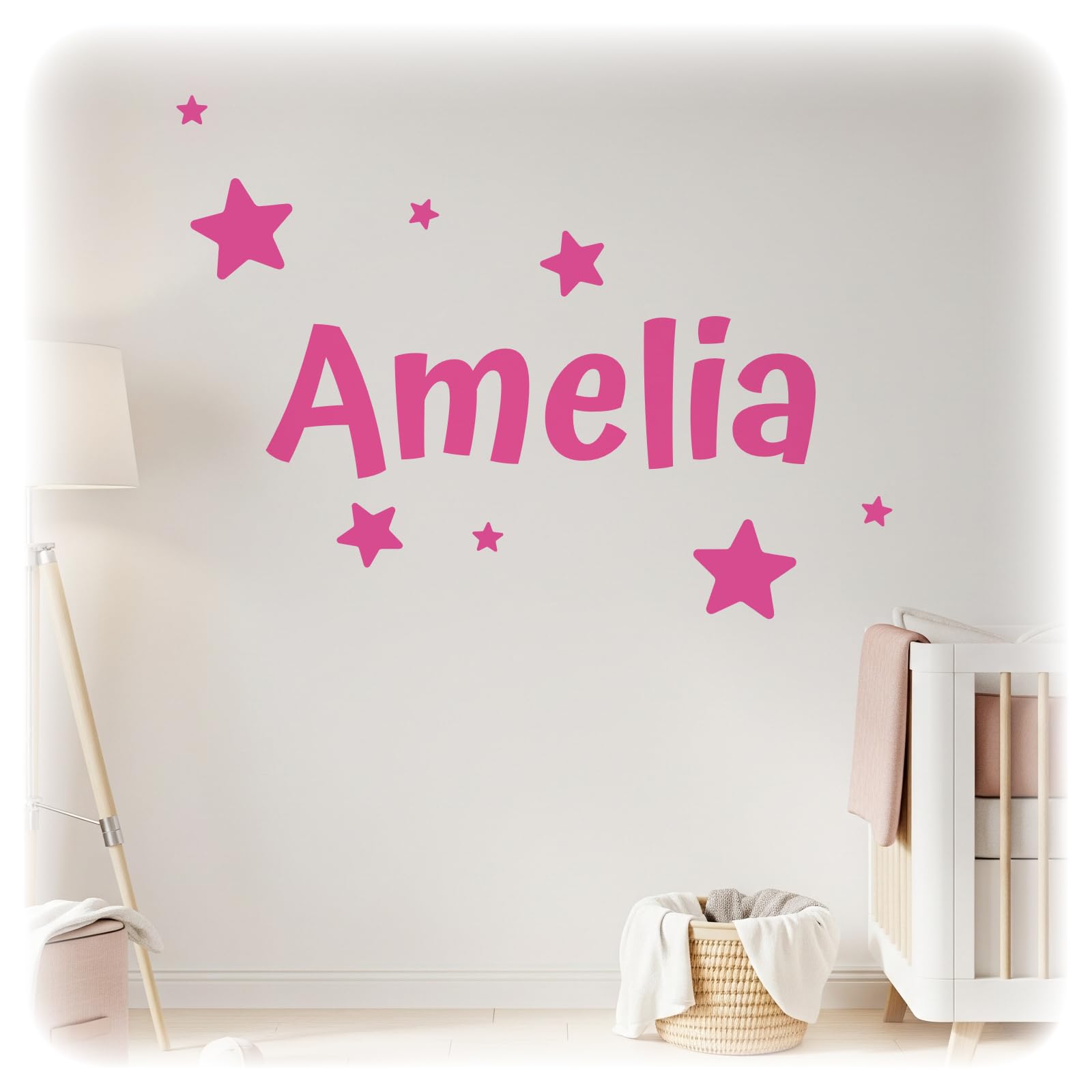 Personalised Name Wall Decal with Shapes, Any Colour, Nursery Room Decoration.