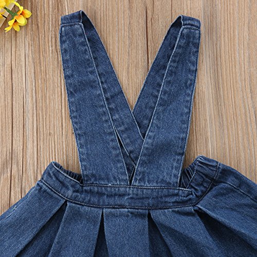 Toddler Girls Denim Dress Suspender Denim Skirt Infant Baby Girl Strap Dress Overalls Outfit3