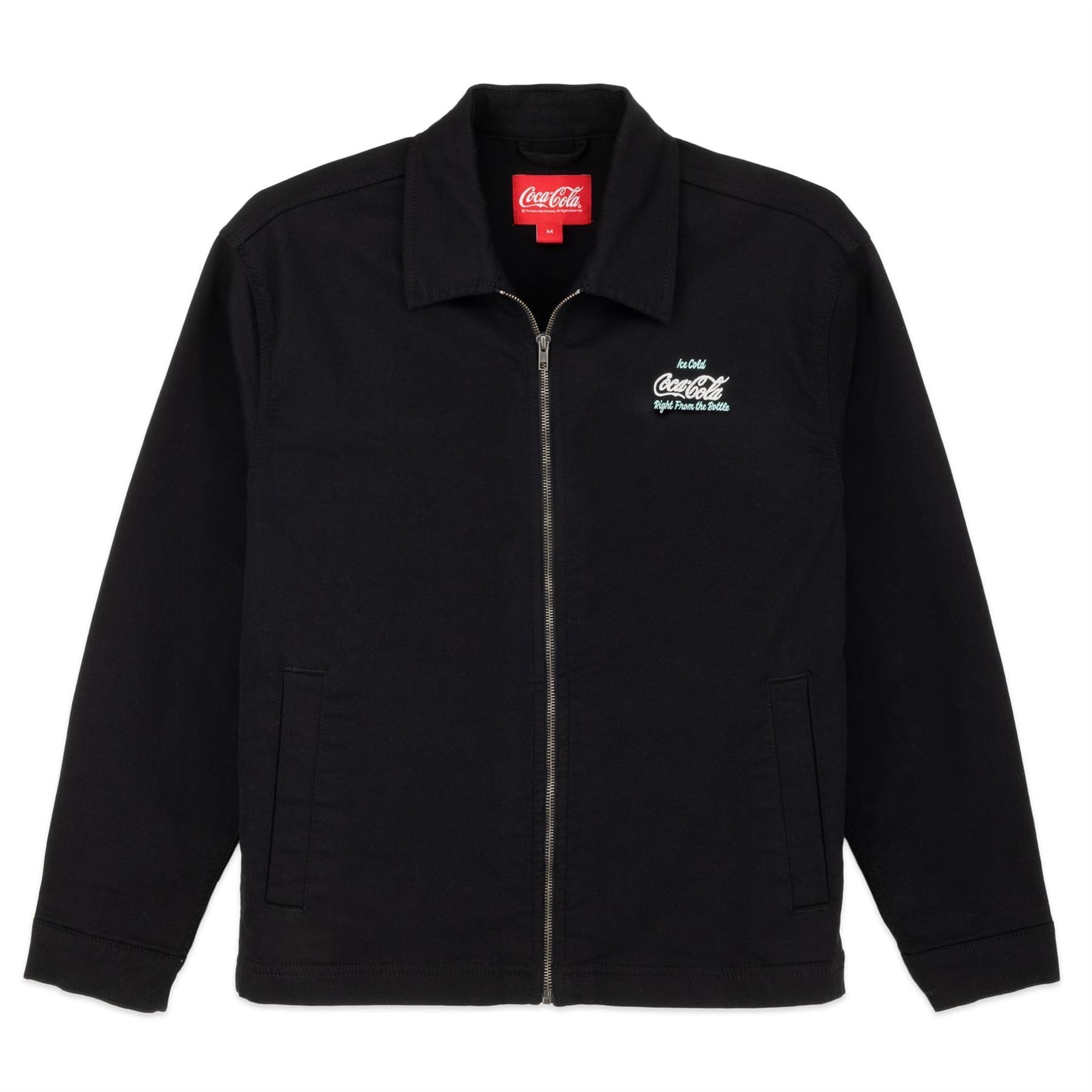 Classic Stretch Cotton Twill Work Jacket for Men - Official License Retro Nostalgia Heritage Zip-Up Collared Jacket