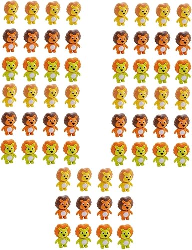 Toyvian 60 unidades de borrador de animales de león, lápices de animales para niños, regalos para niños, regalos para niños, regalo para