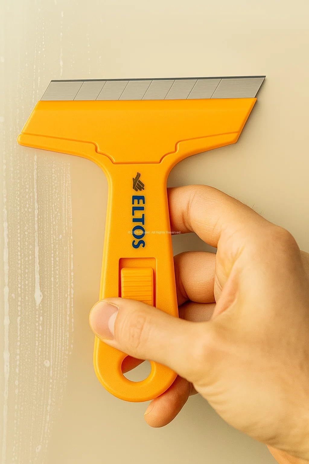 Eltos Cam Kazıma Bıçağı, Plastik, Çelik Uçlu, Ergonomik Sap, Etiket ve Boya Kalıntısı Temizleyici, 100 mm Bıçaklı, Cam, Mermer, Fırın ve Boya Temizliği için Kazıyıcı, Profesyonel, Yedek Bıçaklı