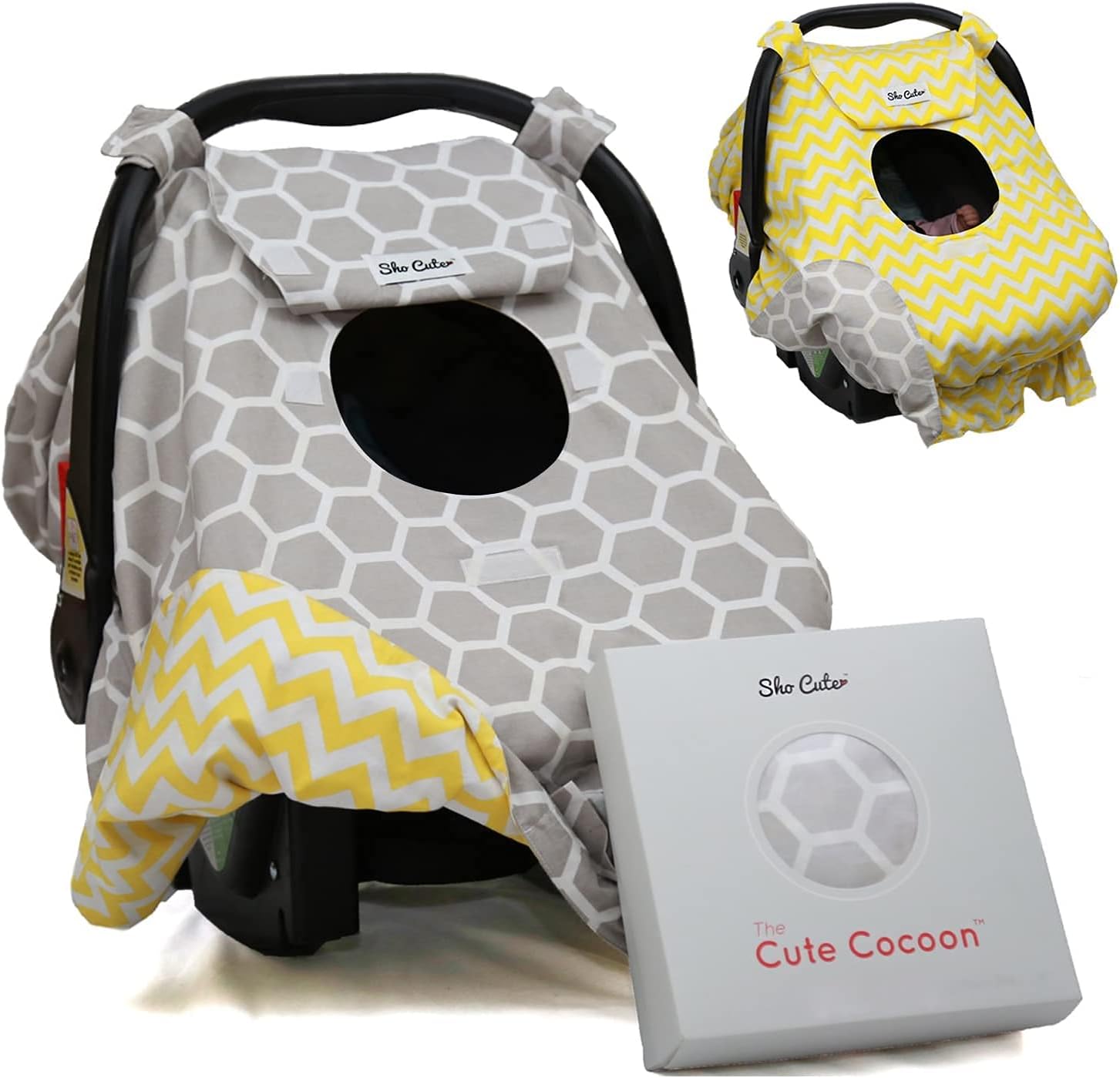 Sho Cute - [Reversible] Carseat Canopy | All Season Baby Car Seat Cover Boy or Girl | 100% Cotton |.