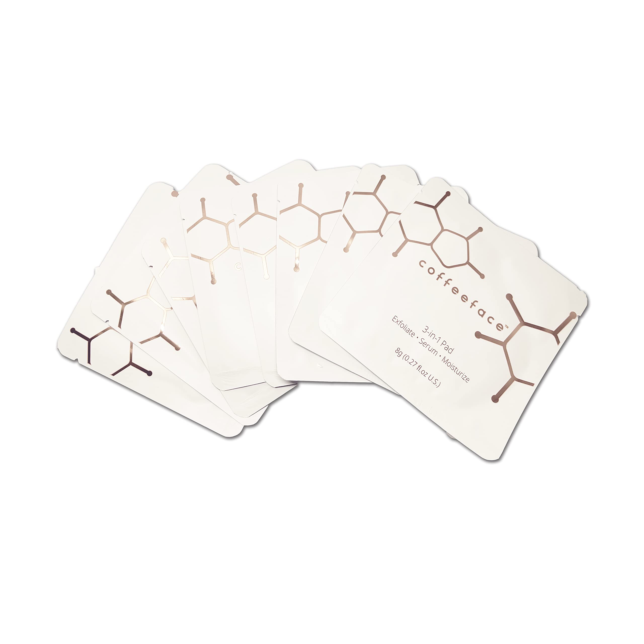 Coffeeface Anti-Aging Moisture Pads with Exfoliation and Hydration | 3-in-1 Textured Skin Treatment | Hypoallergenic for All Skin Types | 8 Count |