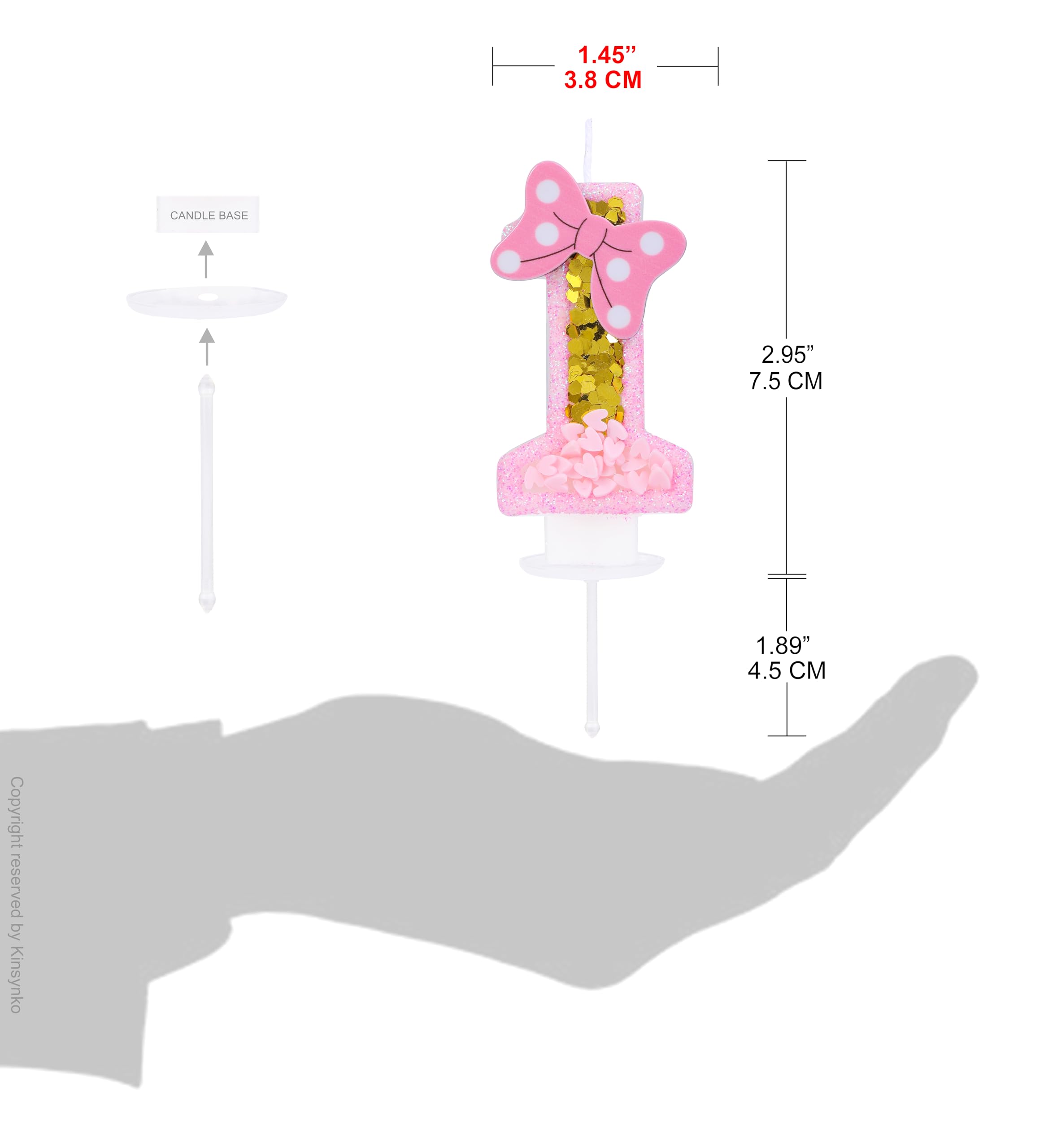 Bougie D'anniversaire En Forme De Chiffre 1 Pour Fille