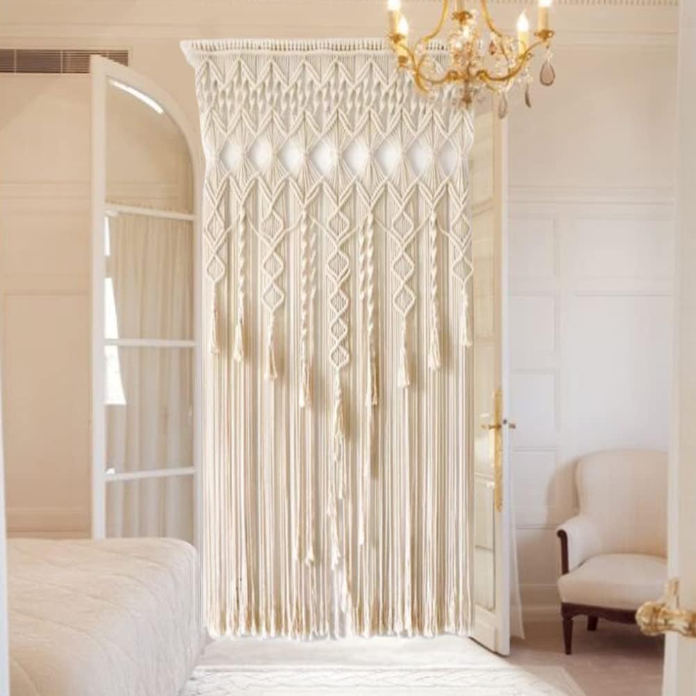 Tenda per finestra sospesa Boho, arazzo tessuto 99 x 70 pollici, decorazione murale divisoria, tenda decorativa, tenda per porta, sfondo di matrimonio, camera da letto, soggiorno, appartamento.