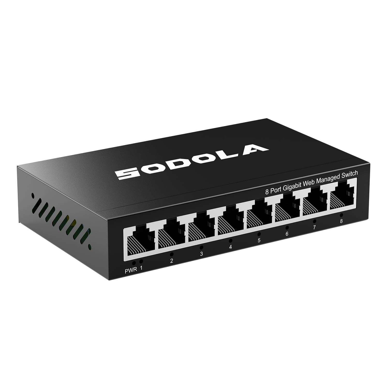 SODOLA 8-Port Gigabit Easy Smart Managed Ethernet Switch,Metal Housing,LACP Link Aggregation, QoS, IGMP Snooping, VLAN Network Switch