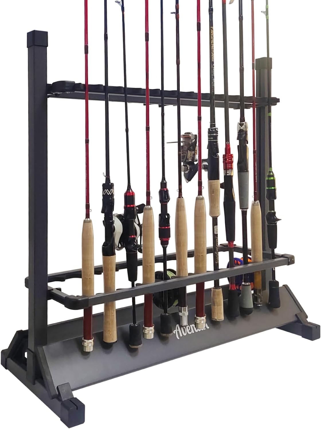 Aventik Fishing Rod Rack, Gunsmoke 12&24 Rods Aluminum Fishing Rod Holder (Gunsmoke,24 Rod Racks)