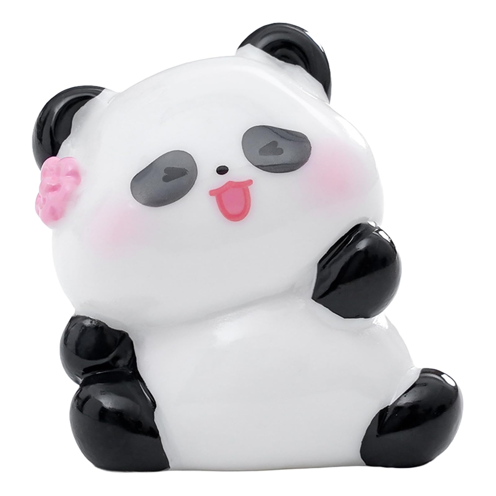 Virelynx 2 Pcs Mini Panda Figurines – Cute Resin Panda Statues DIY, Miniature Panda Cake Toppers for Fairy Garden Micro Moss Landscape