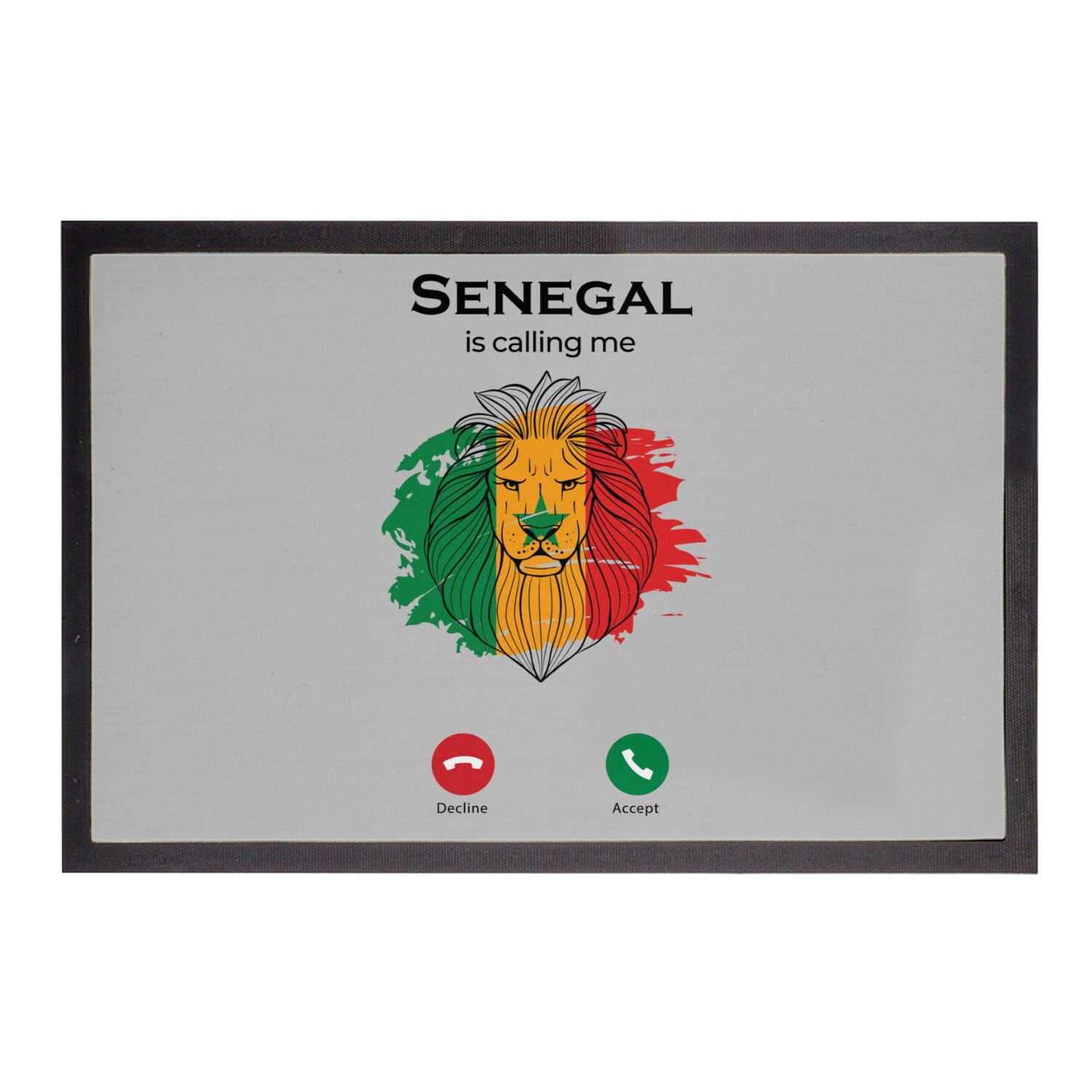 Paillasson gris Sénégal motif lion de la savane pour exprimer votre passion