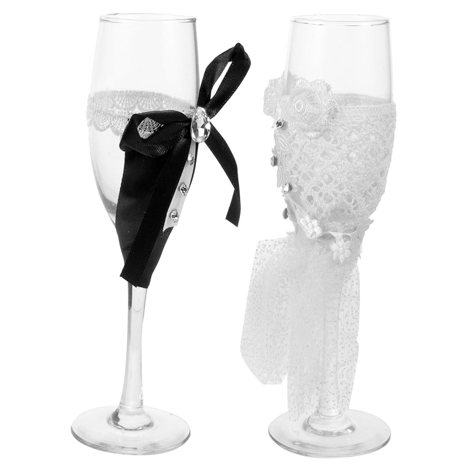 Flûtes à champagne élégantes pour mariage sans fausse note | Set de 2 verres