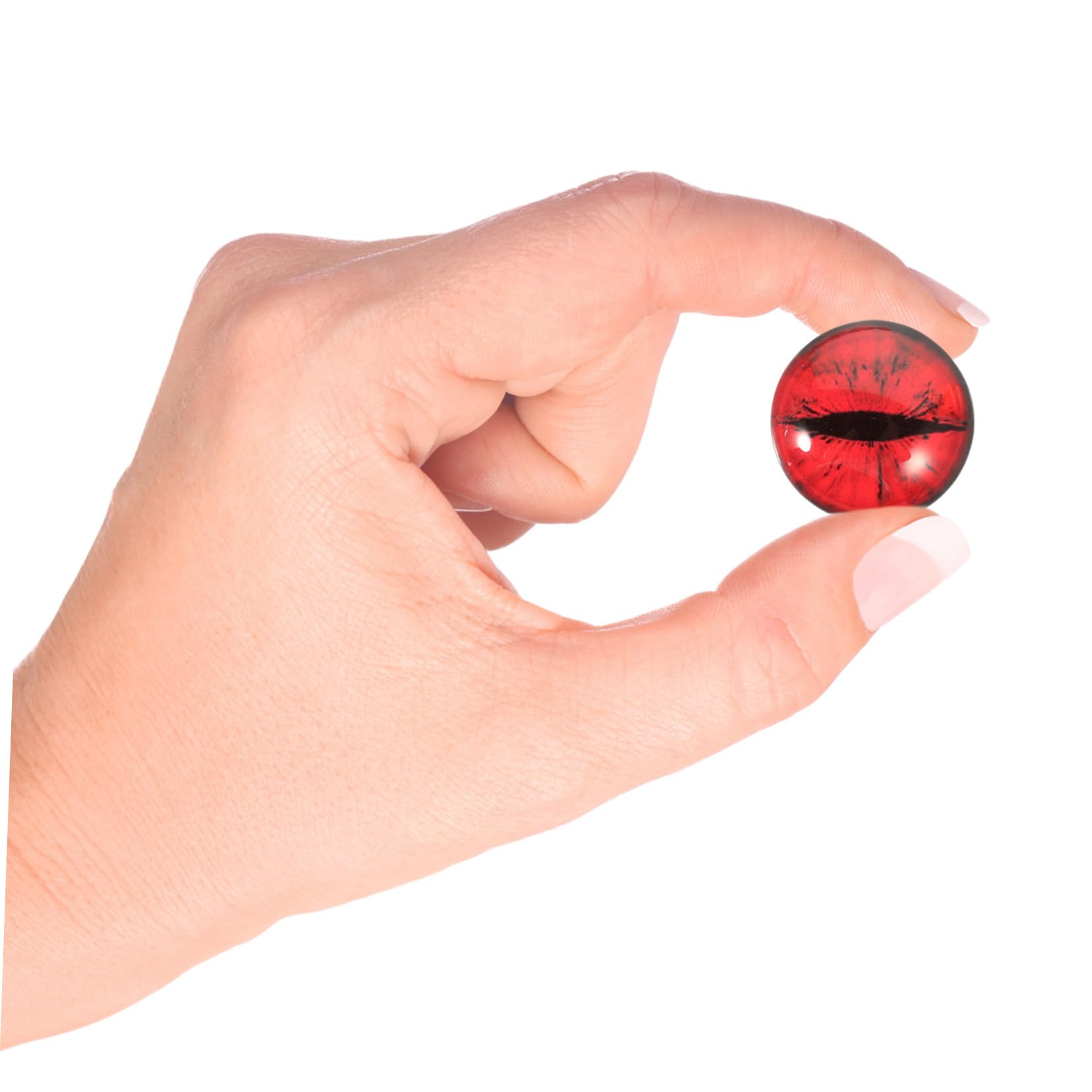 Veemoon Simulierte Puppe Glasaugen Dekorationen 100 Stück 25mm, Rot