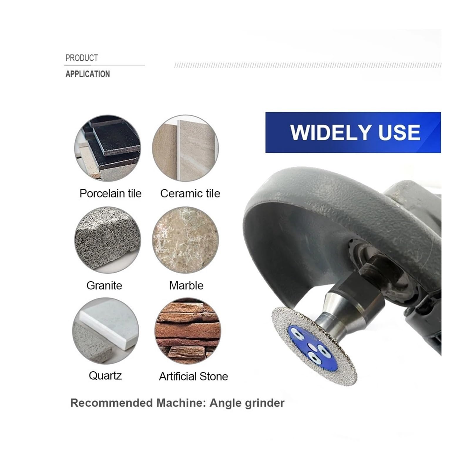 Dischi Da Taglio 3 Pezzi Diamantati Brasati Sotto Vuoto For Incisione Lama For Speleologia Flangia Rimovibile M14 58 Mini Disco Abrasivo Cemento Piastrelle Di Ceramica(2 Blades And Flange,M14-50MM - Foto 5