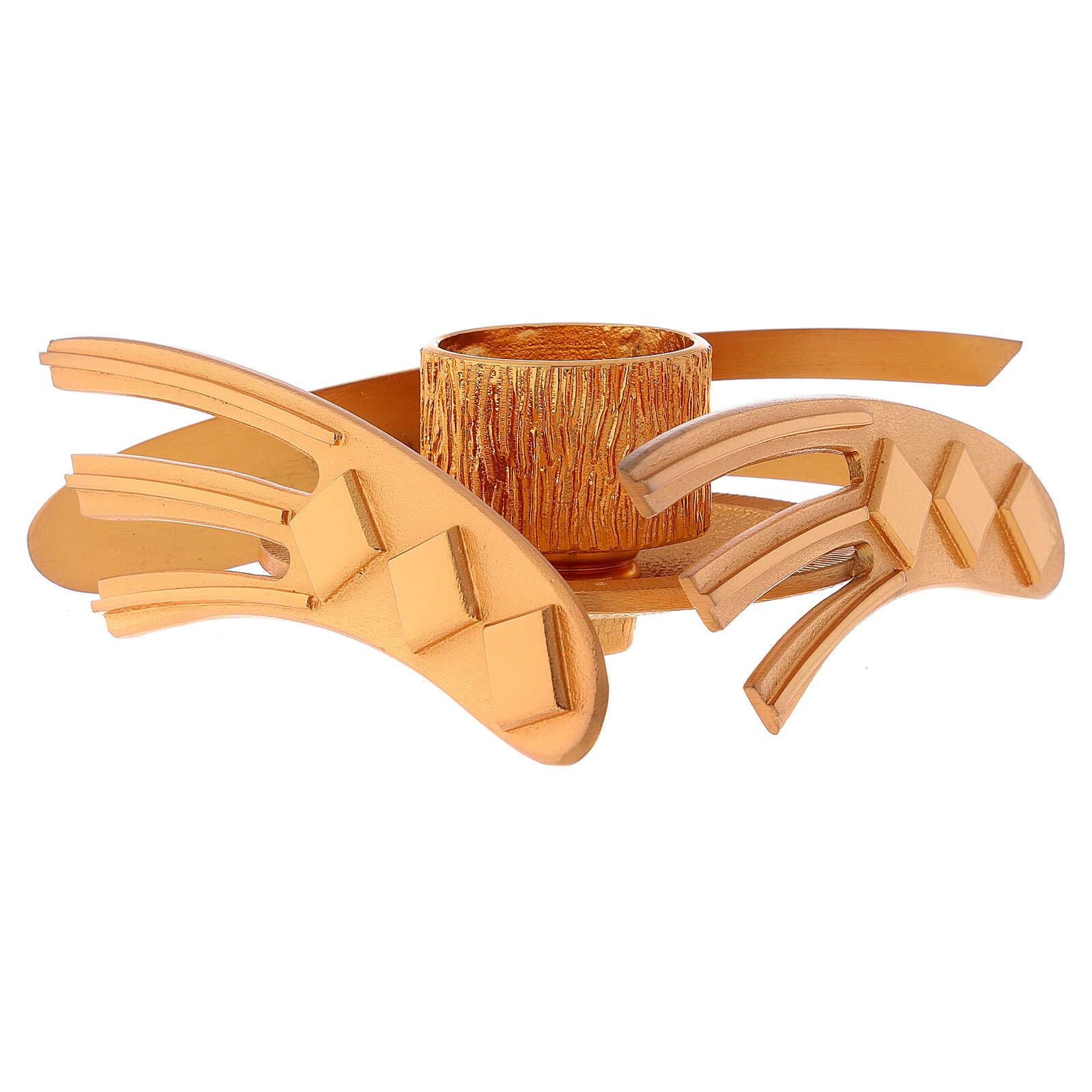 Gold Plated Candlestick, Casted Brass, h 2 cm