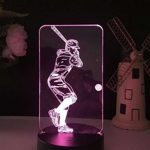 Luz nocturna LED de ilusión 3D, 7 colores de cambio gradual con interruptor táctil, lámpara de mesa USB para regalos de vacaciones o decoración del