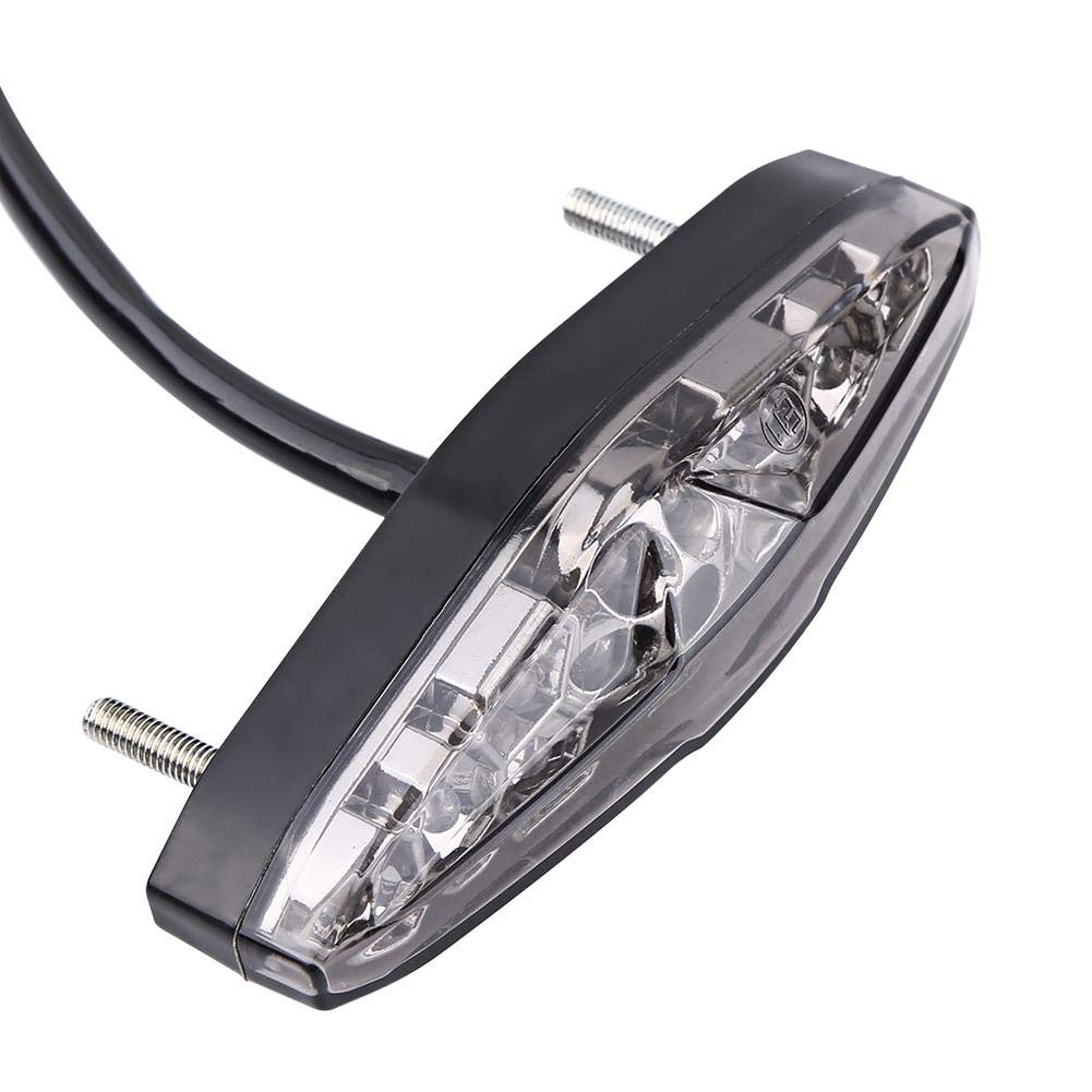 Qiilu Luz trasera del freno de la motocicleta, 12V 15 LED Luz trasera de marcha trasera Luz trasera para Universal ATV Dirt Bike(gris)