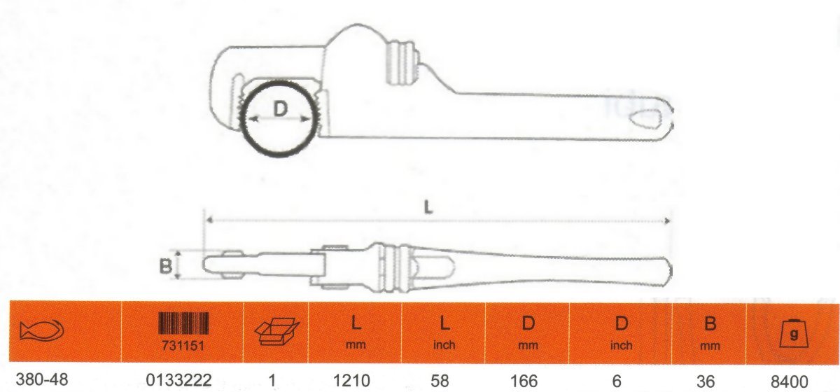 BAHCO Llave Tubos Aluminio 48