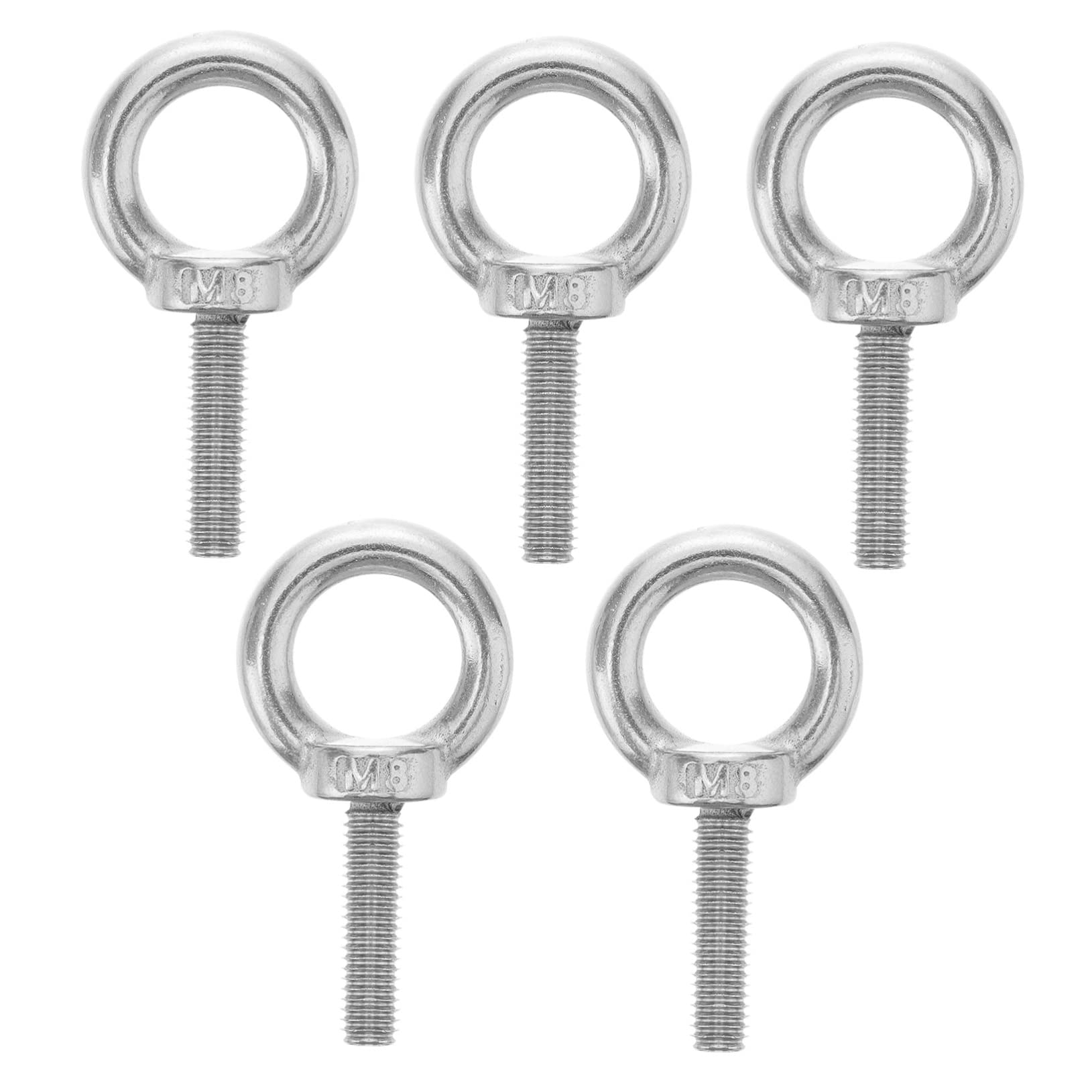 CIYODO 5Pcs Stainless Steel Eye Bolts Threaded Lifting Screws for Swings Kayaks Construction More Stainless Steel for Resistance Easy Installation
