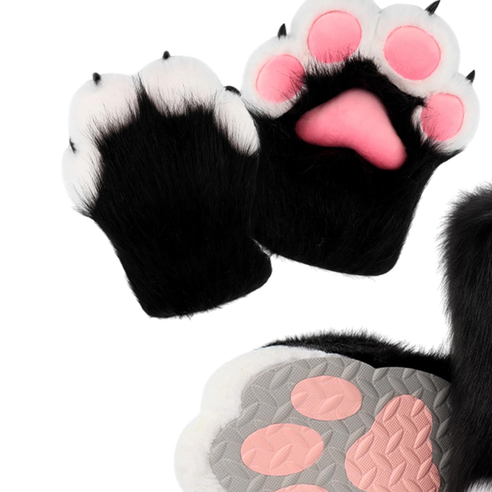 UGPLM Cosplay Animal Paws Fursuit for Women Gloves for Holiday Role Playing Masquerade: Black