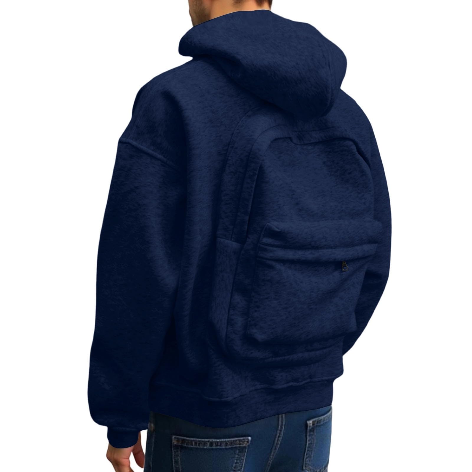 Générique Sweatshirt femme Oversize Casual Sport Sweat à capuche zippé décontracté avec poche avant et design sac à dos, veste légère pour activités de plein air
