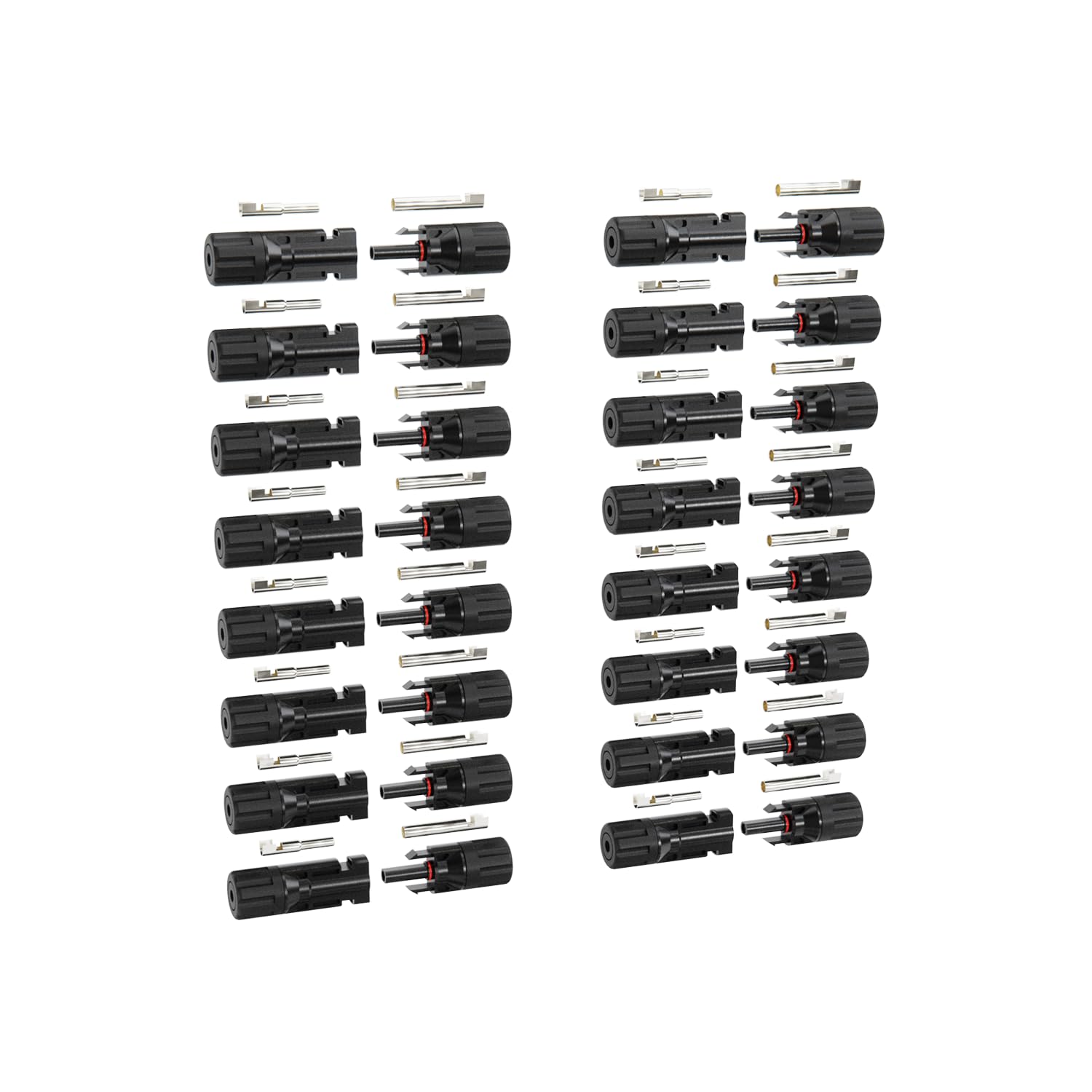 ABSINA 16x Stecker & Buchse + 8x Montageschlüssel - Solarstecker für 2,5-6mm2 PV Kabel - Solar Stecker Set - Steckverbinder Solar - Solarkabel Stecker für Solaranlage - Steckersolaranlage