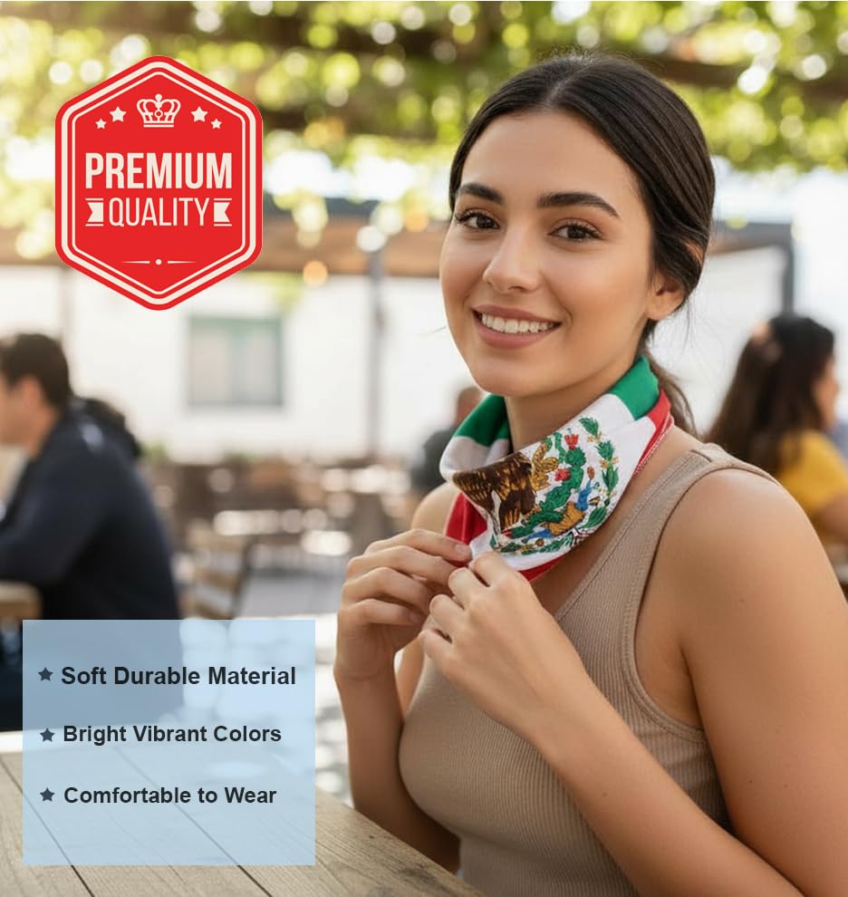 Miniatura 3 de Costume Adventure Bandana con bandera mexicana, bandana mexicana para hombres o mujeres, talla única