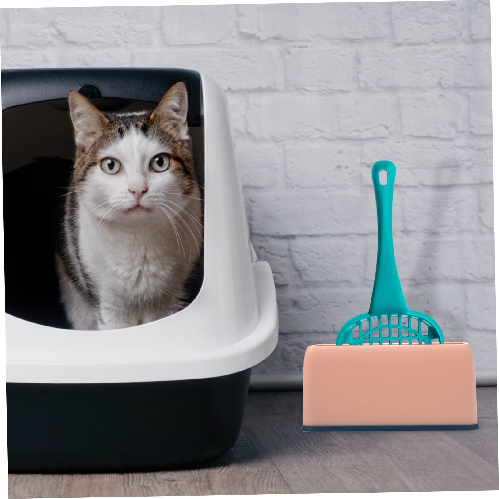 INOOMP 2pezzi Contenitore per Paletta Lettiera per Gatti Supporto Plastica Resistente Facile da Pulire e Riporre Accessori per Animali Domestici Base per Raccogliere Residui di Lettiera