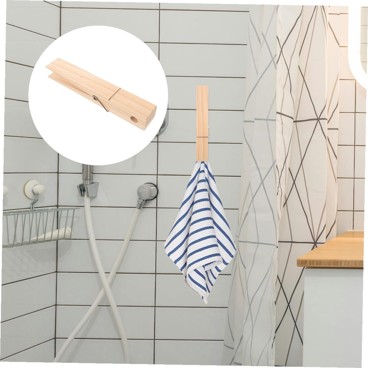GALPADA 2pezzi Molletta Gigante in Legno per Asciugamani Porta Mollette per Bucato Esterno Mollette di Sfuse per Decorazioni Fai da Te in Bagno o Lavanderia
