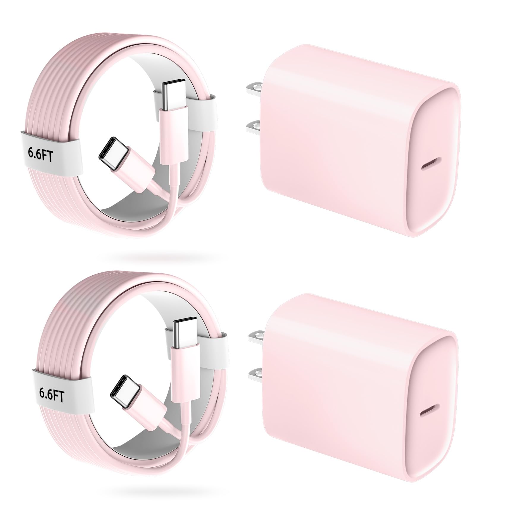 Phone 17 16 15 Pro Charger Fast Charging, 20W USB C Fast Charger Block with 6.6FT Long Type C Chargers Fast Charging Cable Cord for Phone 17/17 Pro/17 Pro Max/Air/16 Pro Max/16 Pro/15Pro Max/Pro, S24