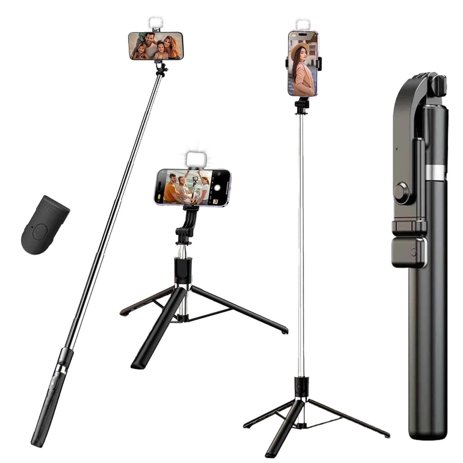 Selfie Light Stick with Tripod Stand 2.5 feet, 3 in 1 Multifunctional Design, Rechargable LED Light for Make up Selfie Vlogging & Photo Shoot Selfie Stick with Bluetooth Remote — Amazon image 8