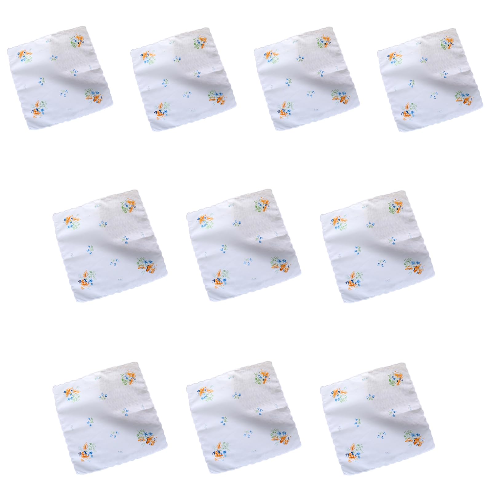 Elnwnnkc 10Pcs Women Hankies Embroidered Cloth Fragmented Flower Hanky Florals Cloth Handkerchief Sweat Bandana Flower Hanky
