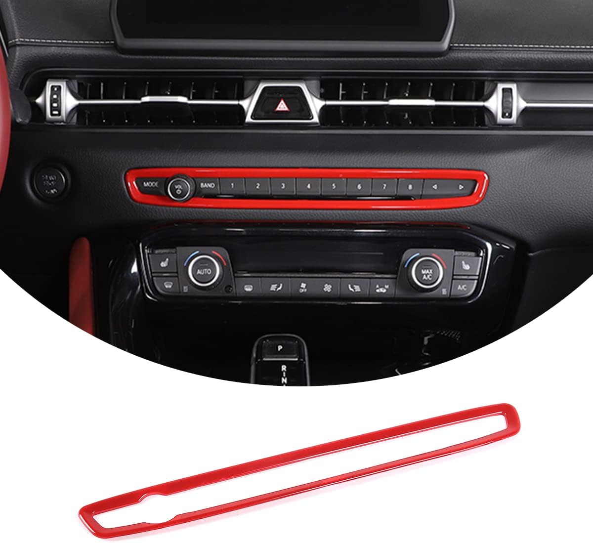 Compatible with Toyota Supra GR A90 A91 MK5 2019 2020 2021 2022 2023 2024 ABS Car Central Control Volume Knob Decorative Frame (Black Carbon Fiber)