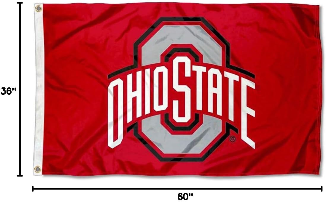 College Flags & Banners Co. Ohio State Buckeyes Polyester Outdoor 3x5 Grommet Banner Flag - Image 7