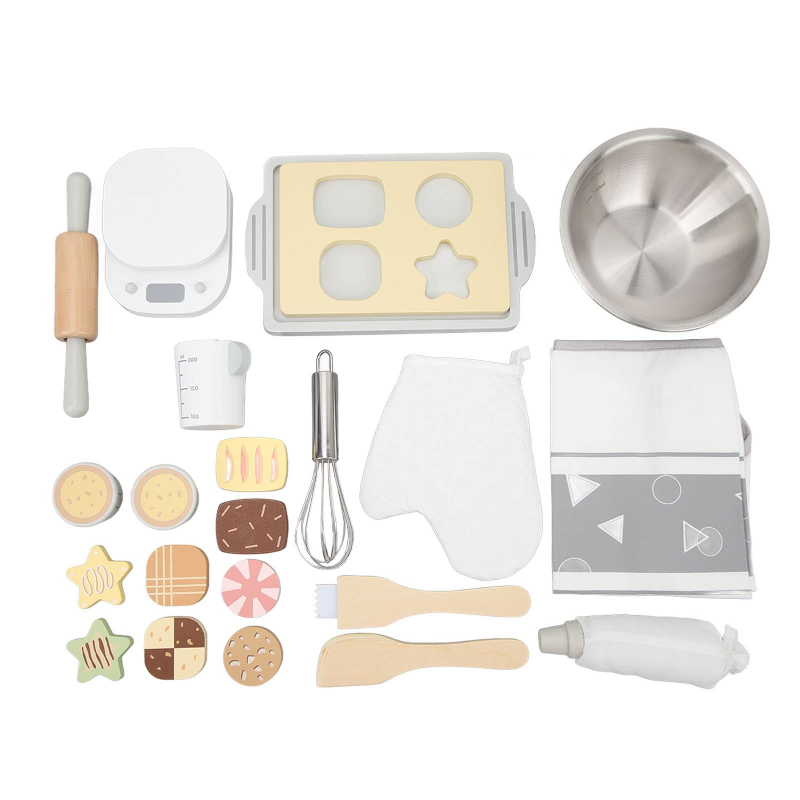 Set di Giochi di Ruolo da Cucina Giocattolo da Cucina Interattivo in Legno per Bambini Divertimento Educativo Esperienza di Cottura in Legno di Faggio