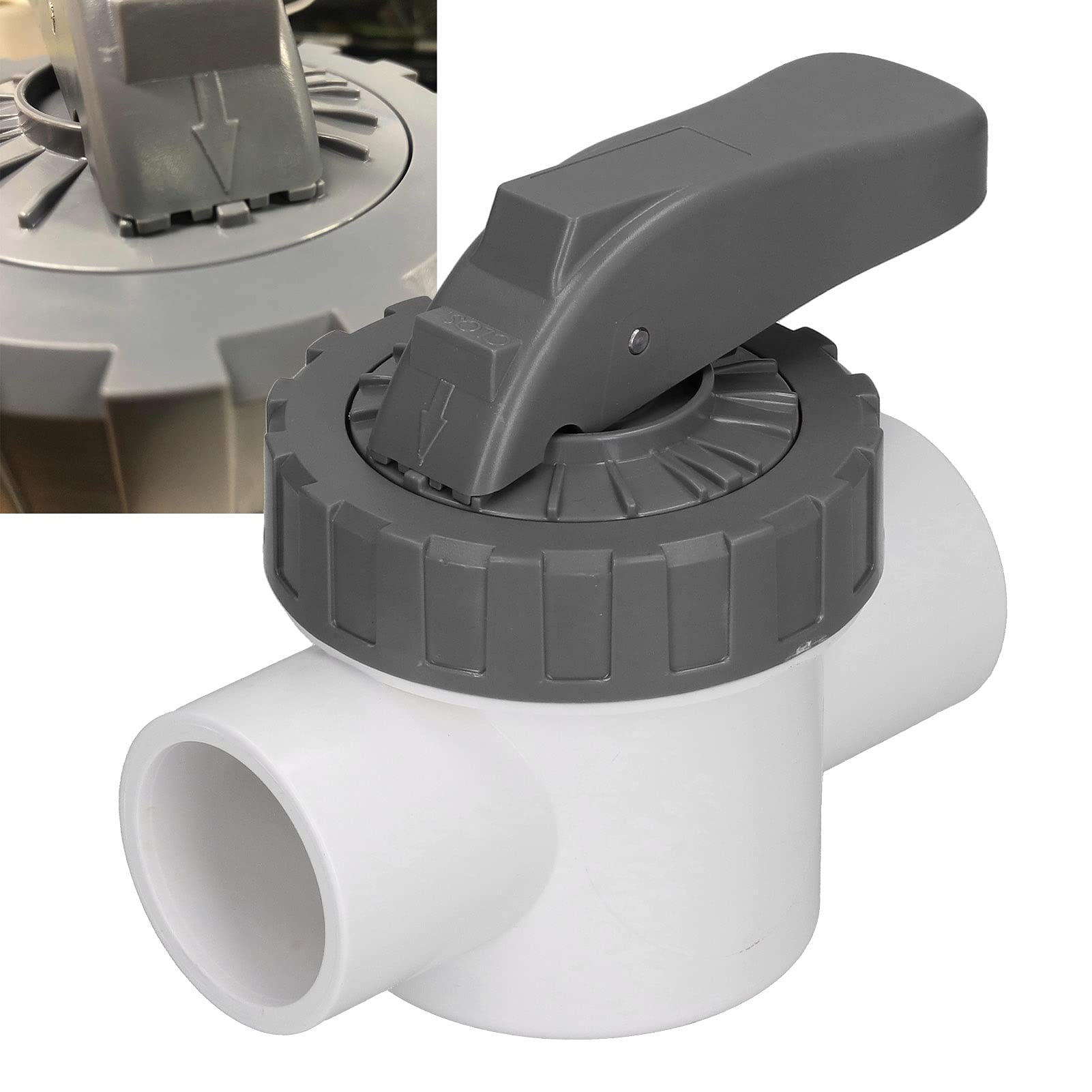 Válvula Desviadora de Piscina Válvula de Bola Resistente para Tratamiento de Agua para Accesorios de Piscina, Fácil de Instalar y Desmontar, para Todos los Lugares que Necesitan Válvulas de