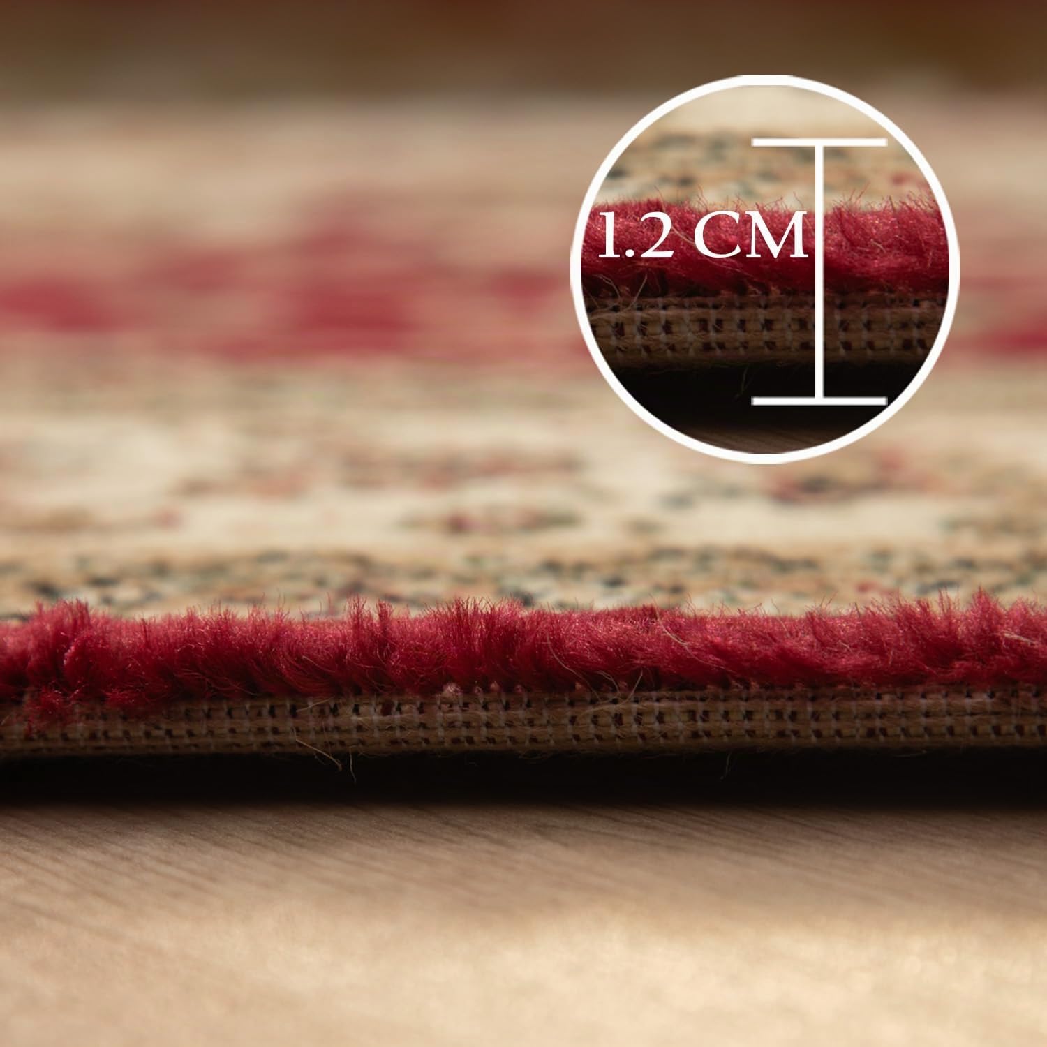SIMPEX Alfombra Oriental 160x230 cm Roja, Diseño Clásico, Fácil de Cuidar y Resistente, Elegante Alfombra para Comedor o Espacios Amplios