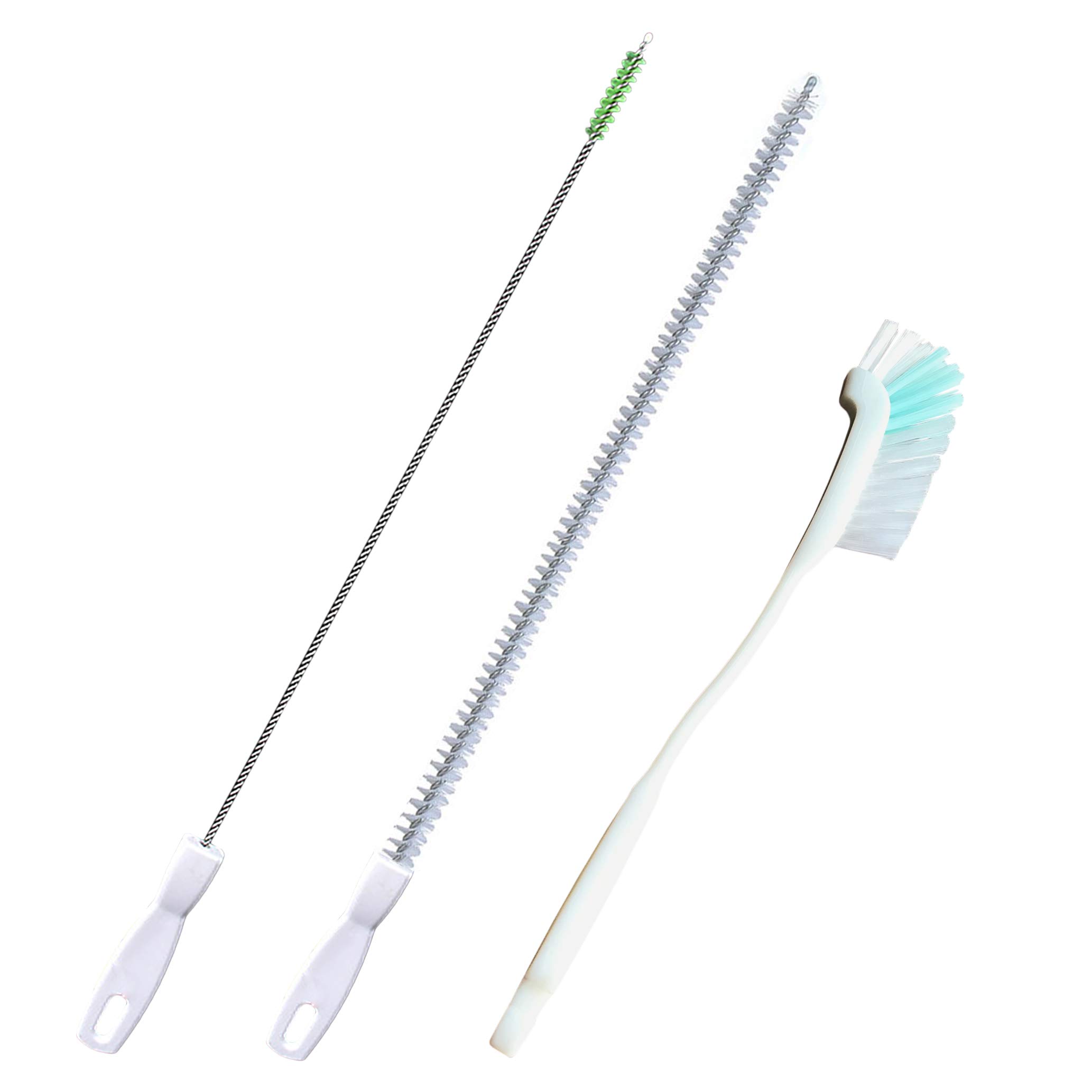 Tube Brush(17.7 In) Drinking Straw Cleaning Brush(18 In) Bottle Brush(11.8 In), Kitchen Cleaning Brush Set for Washing Wine Decanter, Bottle, Straw, Pipes, Hydro Flask Tumbler, Sinks