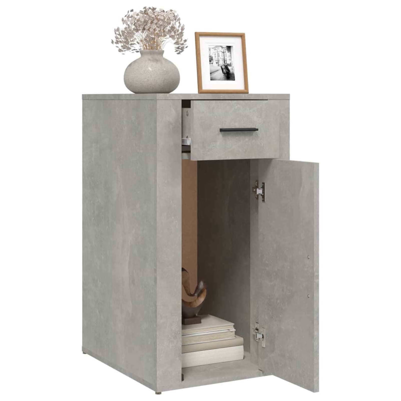 Mobiletto Con Ruote In Legno Multistrato - 45x38x54 Cm, Grigio - Per Casa, Ufficio, Conservazione - Foto 9