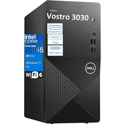 Dell Desktop Computers, 3030 Tower Desktop PC, 14th Gen Intel Core i5-14400 (Beat i7-13620H), 32GB DDR5 RAM, 1TB PCIe SSD, WiFi Adapter, DisplayPort, HDMI, Type-C, Keyboard and Mouse, Windows 11 Pro