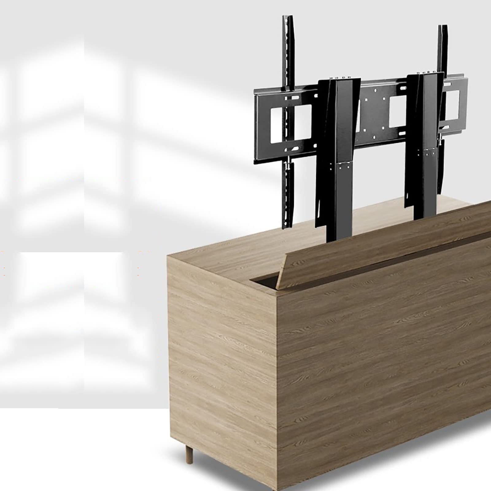 OLSKFUH Motorized Tv Mount - Motorized Tv Stand Lift Vertical Motorized Tv Stand With Remote Control For 55"-120" Tvs Dual Motor Lift Stroke 150Cm Bearing 130Kg,