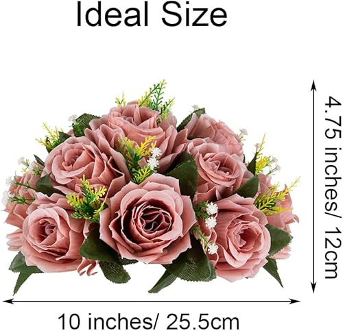 Miniatura 7 de Centros de mesa de flores para mesas de boda decoraciones de mesa de boda, bolas de flores de rosas polvorientas para centros de mesa de compromiso,