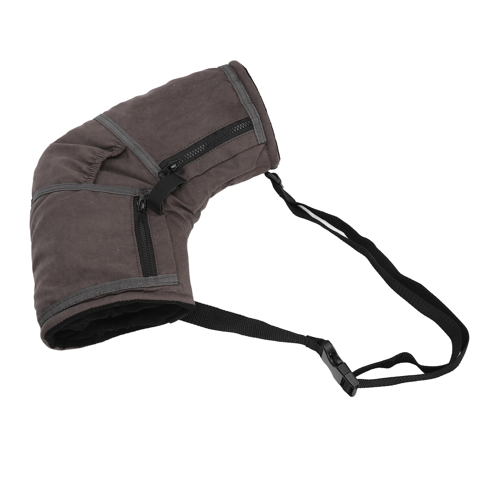 Winter Gloves for Men Women Windproof Thicken Warm Glove with Multi Pockets for Outdoor Camping Hiking Fishing Grey Suede Polyester Mesh PP Cotton 219g